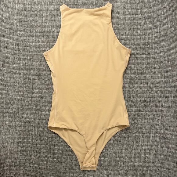 Skims Fits Everybody High Neck Thong Bodysuit Sand Beige Size XS Nude Shapewear - Picture 5 of 14